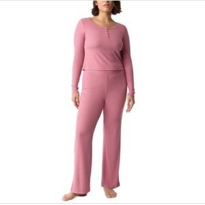 GAP Body Women's Long-Sleeve Rib Pajama Set top and bottom 2 Piece Size M NWT